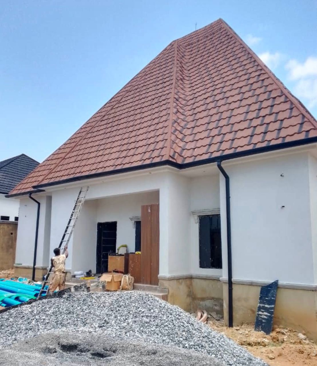 Stone-coated tile installation Lagos
